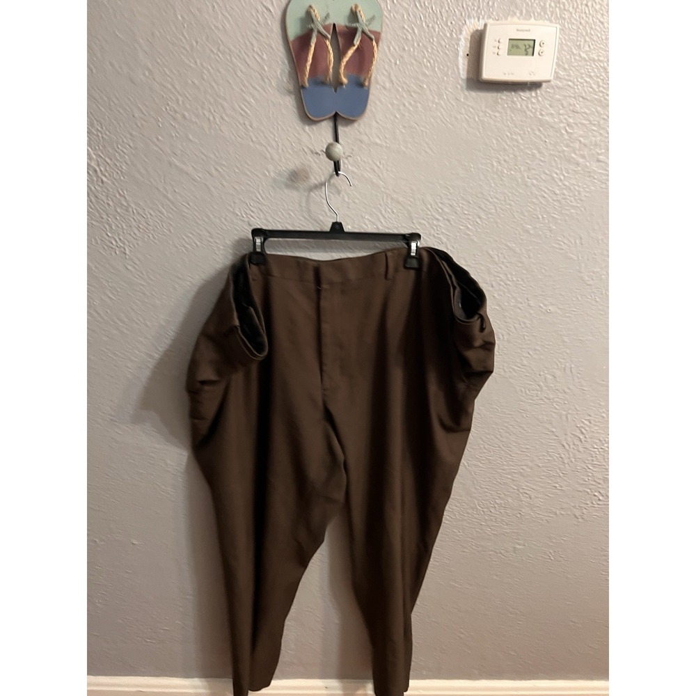 Van Heusen Mens Brown Extender Waist Pants Size  52x29